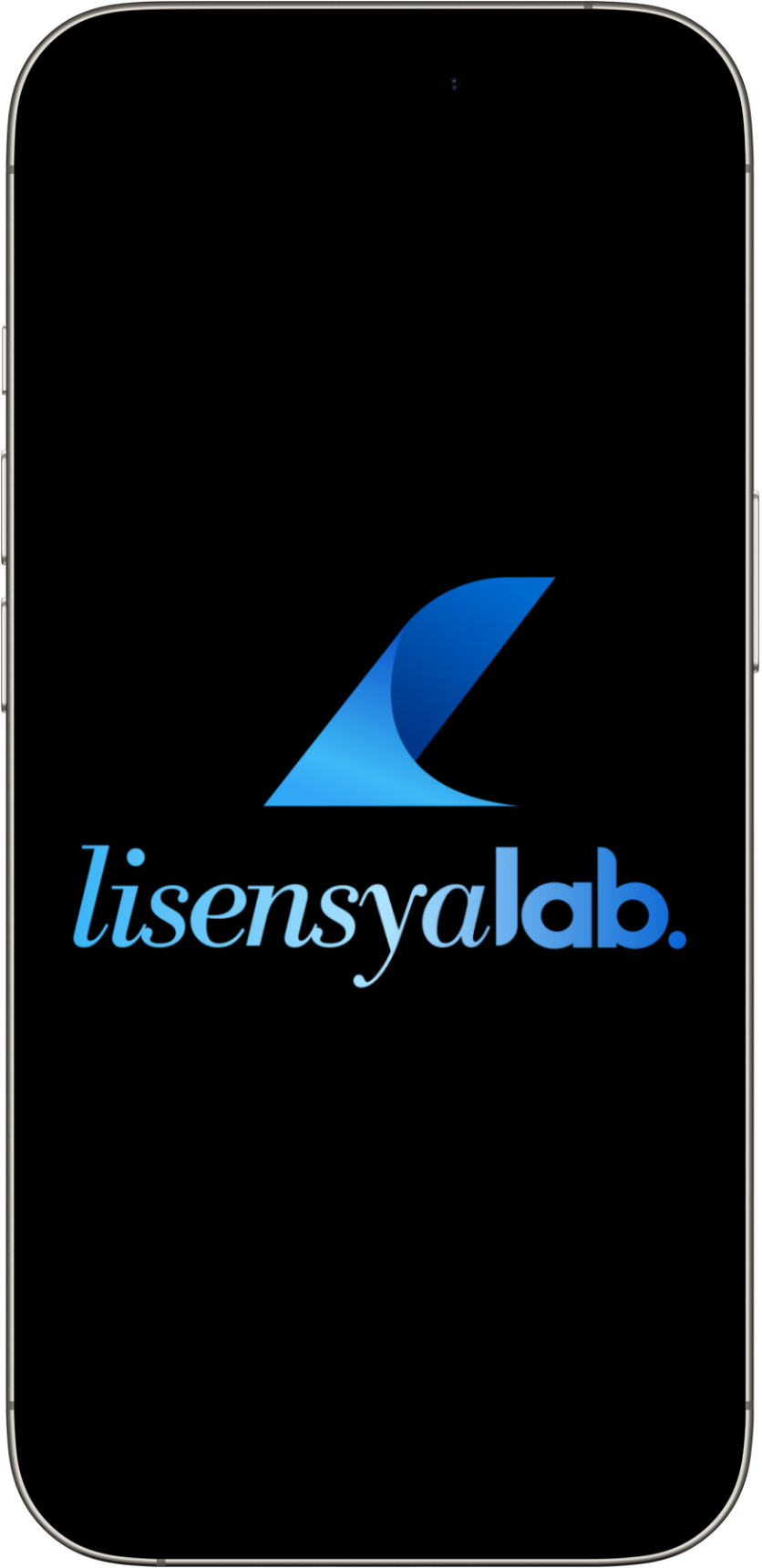 The LisensyaLab app open on a phone, showing the LisensyaLab logo